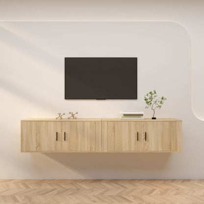 Tv-Wandmeubels 100X34,5X40 Cm Kleurig 2 100 x 34.5 x 40 cm Sonoma eiken