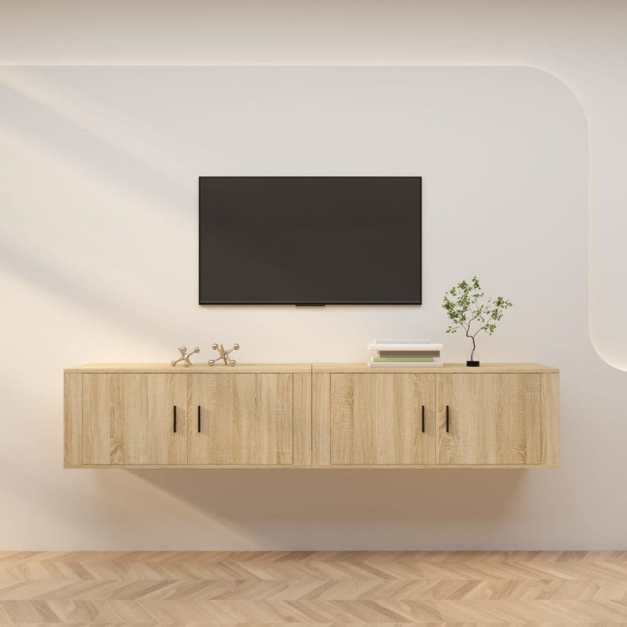 Tv-Wandmeubels 100X34,5X40 Cm Kleurig 2 100 x 34.5 x 40 cm Sonoma eiken
