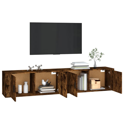 Tv-Wandmeubels 100X34,5X40 Cm Kleurig 2 100 cm Gerookt eiken