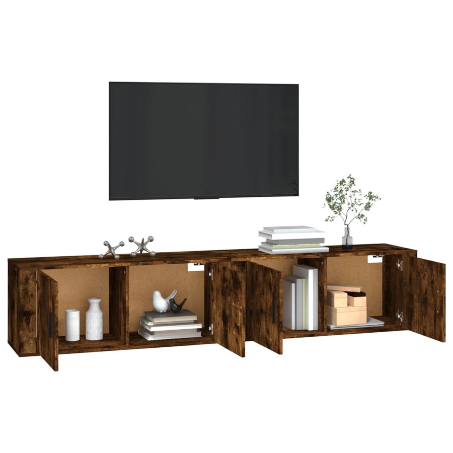 Tv-Wandmeubels 100X34,5X40 Cm Kleurig 2 100 cm Gerookt eiken