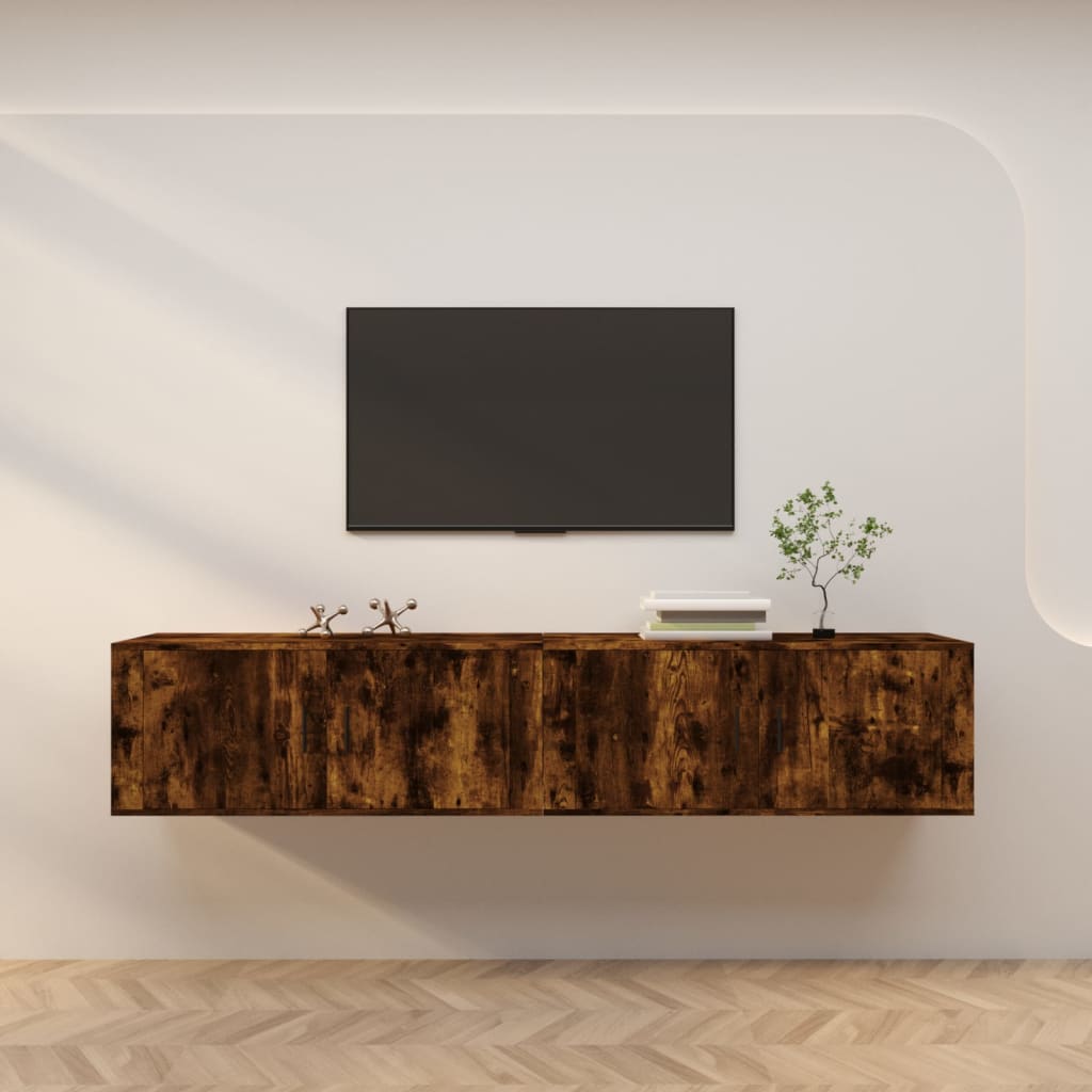 Tv-Wandmeubels 100X34,5X40 Cm Kleurig 2 100 cm Gerookt eiken