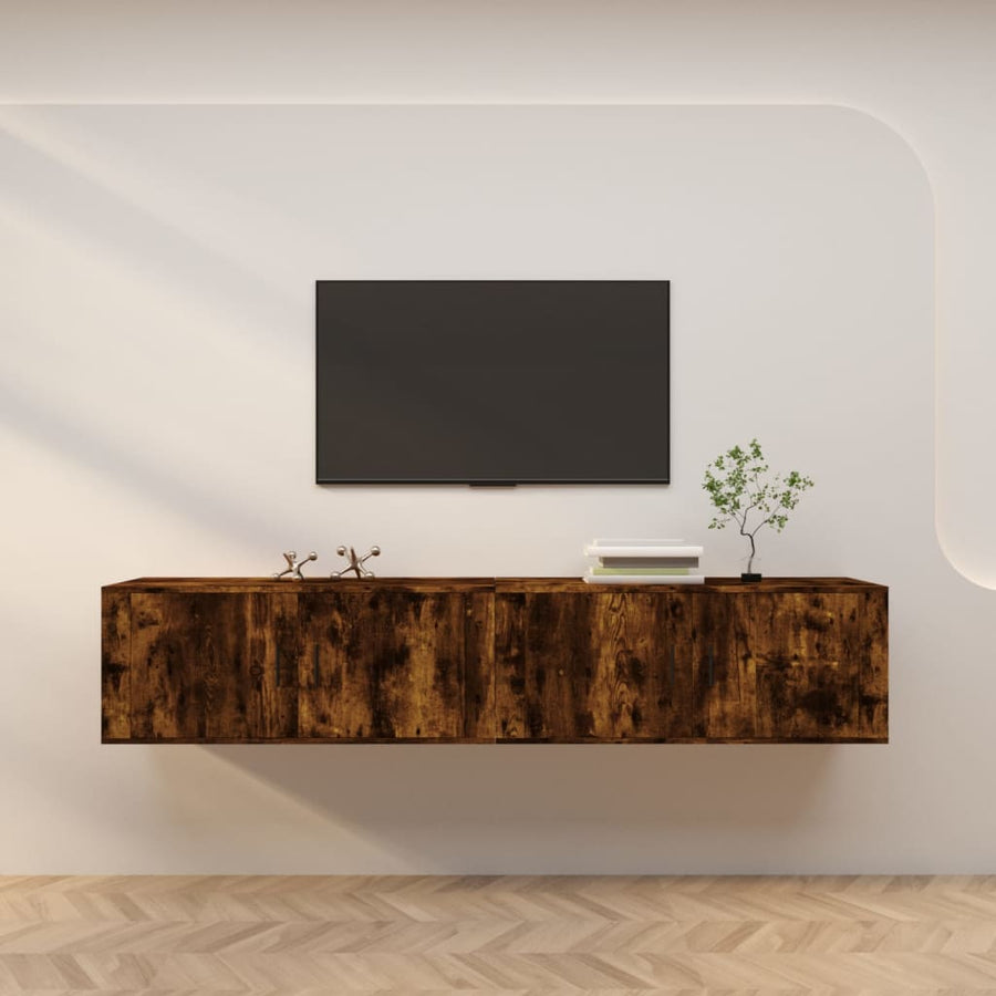 Tv-Wandmeubels 100X34,5X40 Cm Kleurig 2 100 cm Gerookt eiken