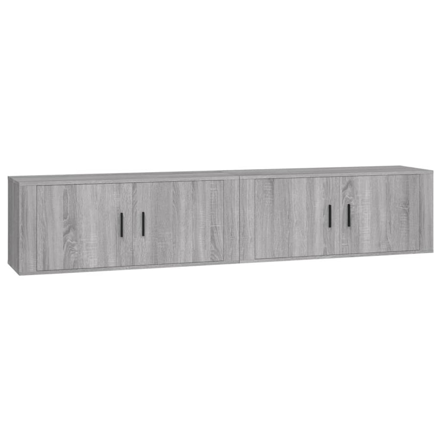Tv-Wandmeubels 100X34,5X40 Cm Eikenkleurig 2 100 cm Grijs sonoma