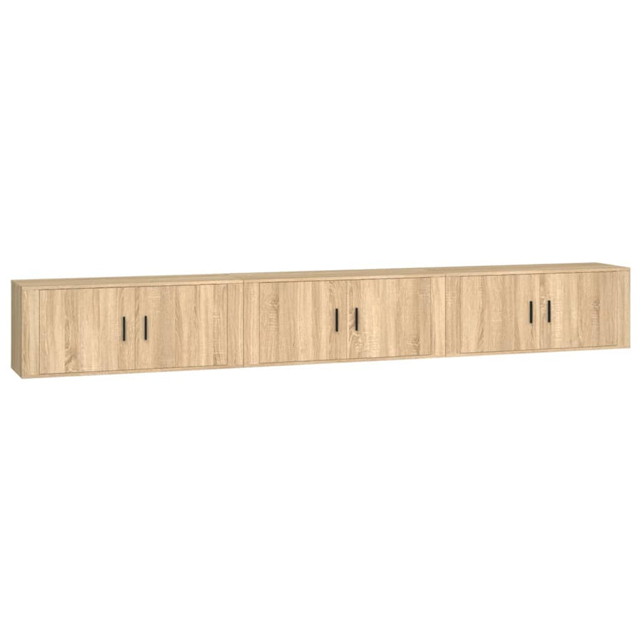 Tv-Wandmeubels 3 St 100X34,5X40 Cm Sonoma Eikenkleurig 100 x 34.5 x 40 cm