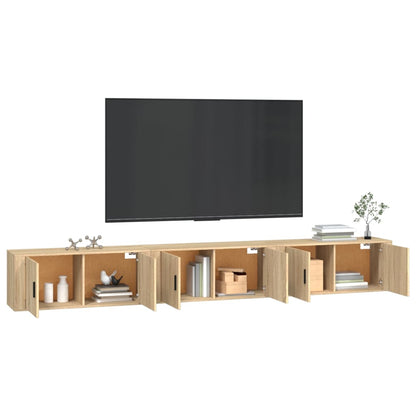Tv-Wandmeubels 3 St 100X34,5X40 Cm Sonoma Eikenkleurig 100 x 34.5 x 40 cm