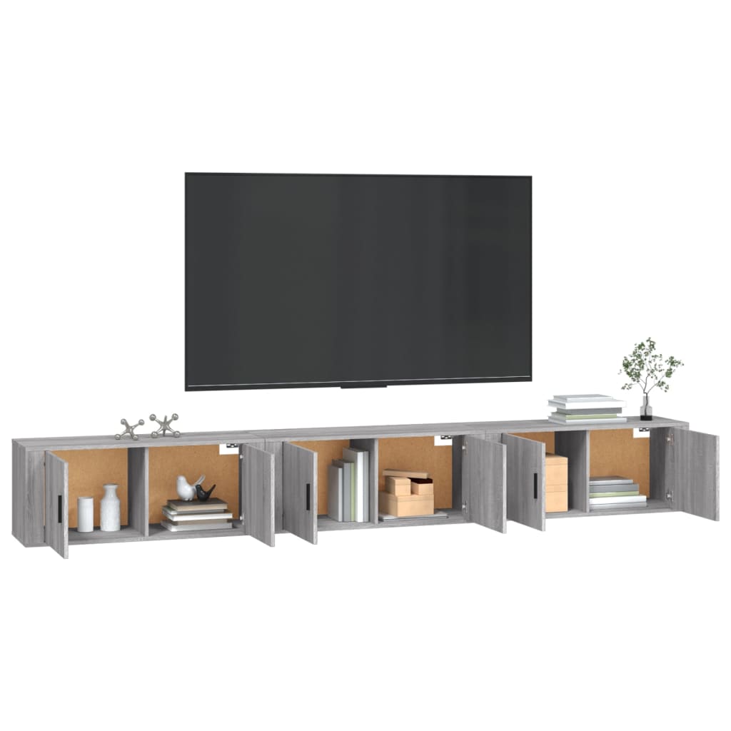 Tv-Wandmeubels 100X34,5X40 Cm Eikenkleurig 100 x 34.5 x 40 cm Grijs sonoma