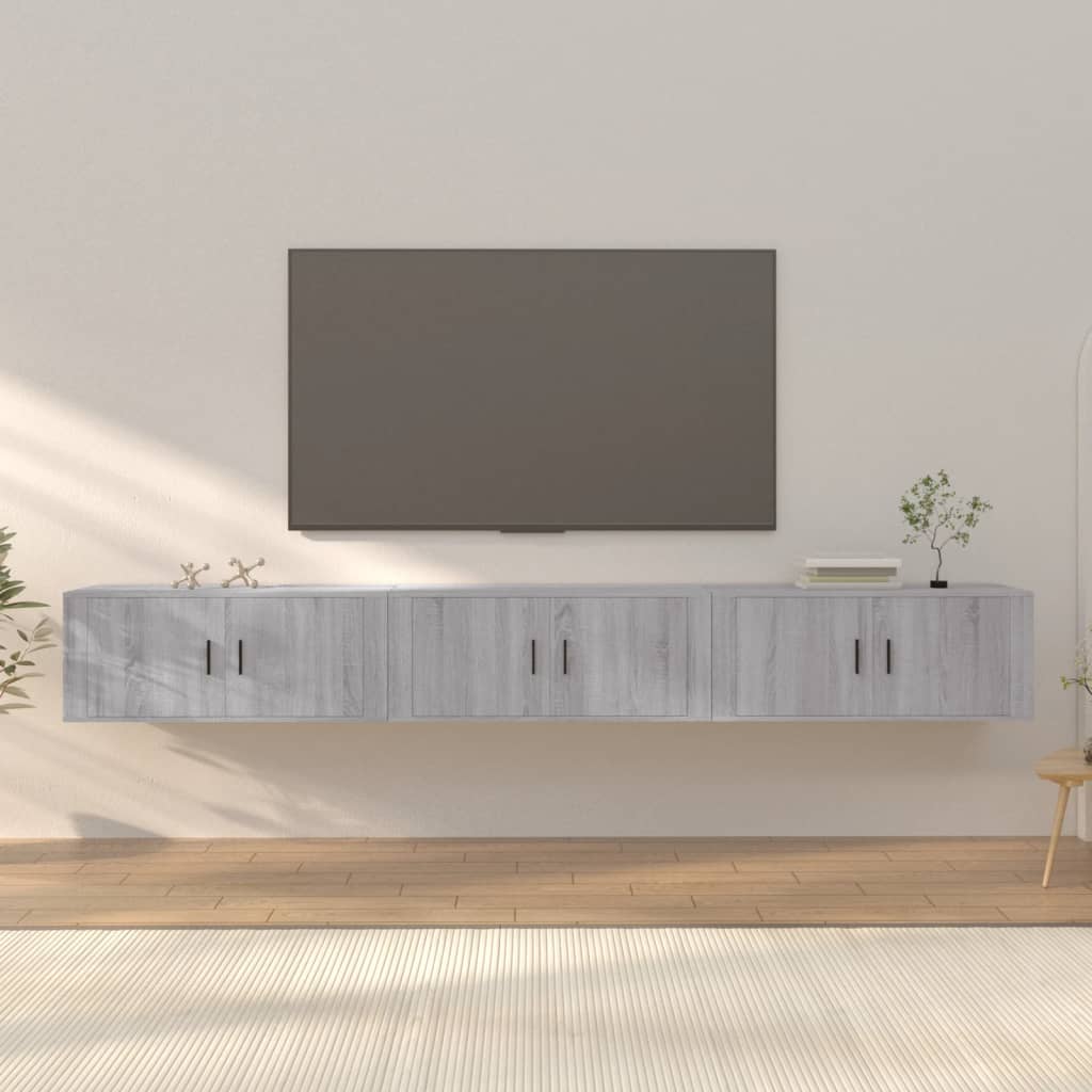 Tv-Wandmeubels 100X34,5X40 Cm Eikenkleurig 100 x 34.5 x 40 cm Grijs sonoma