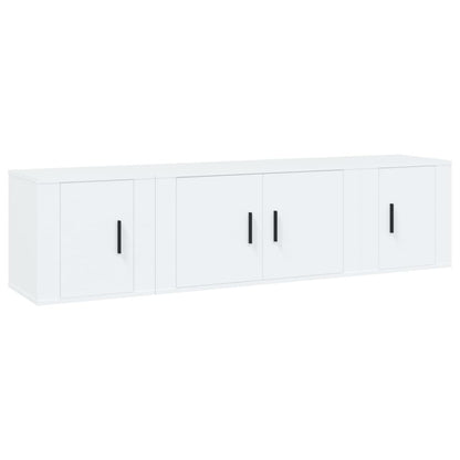 -Delige Tv-Meubelset Bewerkt Hout Wit