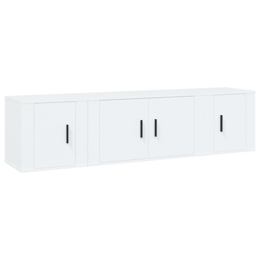 -Delige Tv-Meubelset Bewerkt Hout Wit