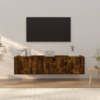3-piece TV cabinet set engineered wood smoked oak-colored