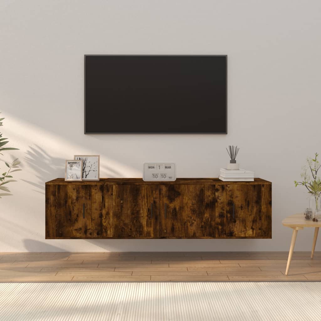 -Delige Tv-Meubelset Bewerkt Hout Kleurig Gerookt eiken