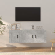 Tv-meubelset 2-delig bewerkt hout betongrijs
