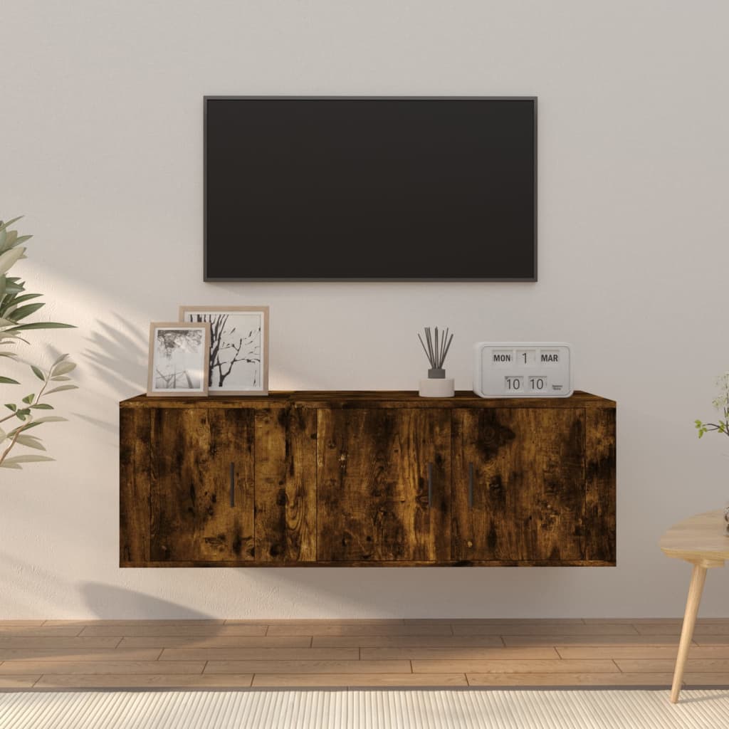 -Delige Tv-Meubelset Bewerkt Hout Kleurig Gerookt eiken