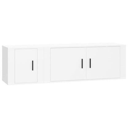 2-Delige Tv-Meubelset Bewerkt Hout Wit