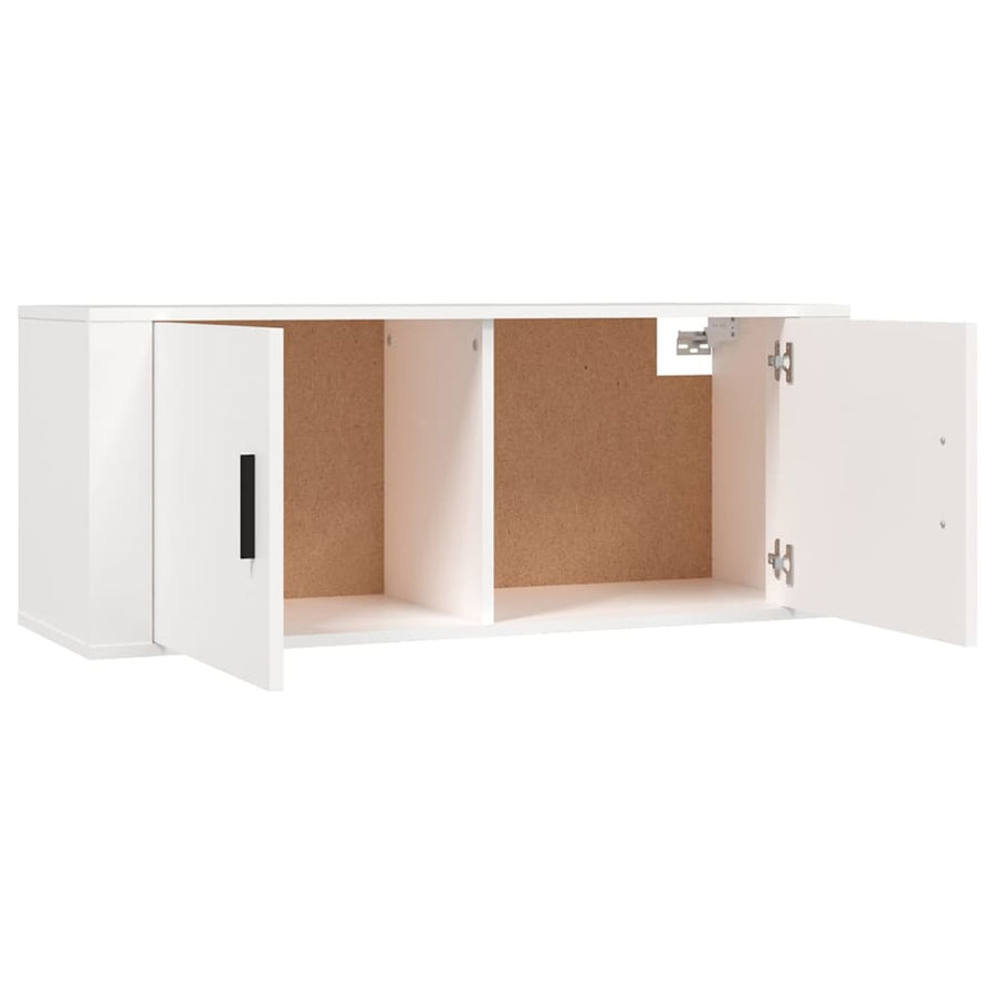 2-Delige Tv-Meubelset Bewerkt Hout Wit