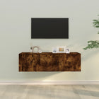 2-piece TV cabinet set engineered wood smoked oak