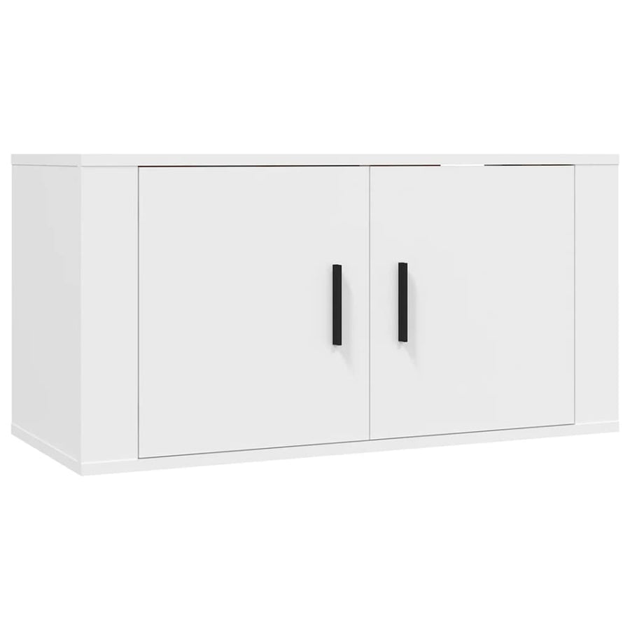 -Delige Tv-Meubelset Bewerkt Hout Wit