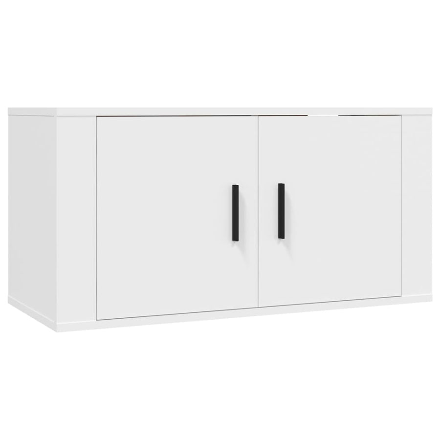 -Delige Tv-Meubelset Bewerkt Hout Wit