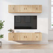 Tv-meubelset 6-delig bewerkt hout sonoma eiken