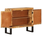Sideboard 80x30x71 cm solid rough mango wood and metal