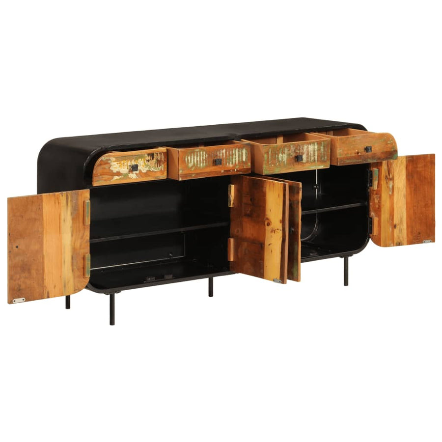 Dressoir 140x35x70 cm massief gerecycled hout en metaal