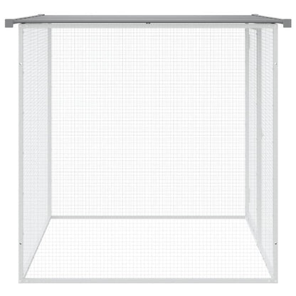 Kippenhok Met Dak Gegalvaniseerd Staal 103 x 98 x 90 cm Lichtgrijs