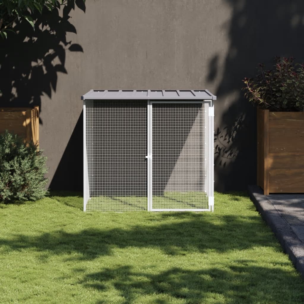 Kippenhok Met Dak Gegalvaniseerd Staal 103 x 98 x 90 cm Lichtgrijs