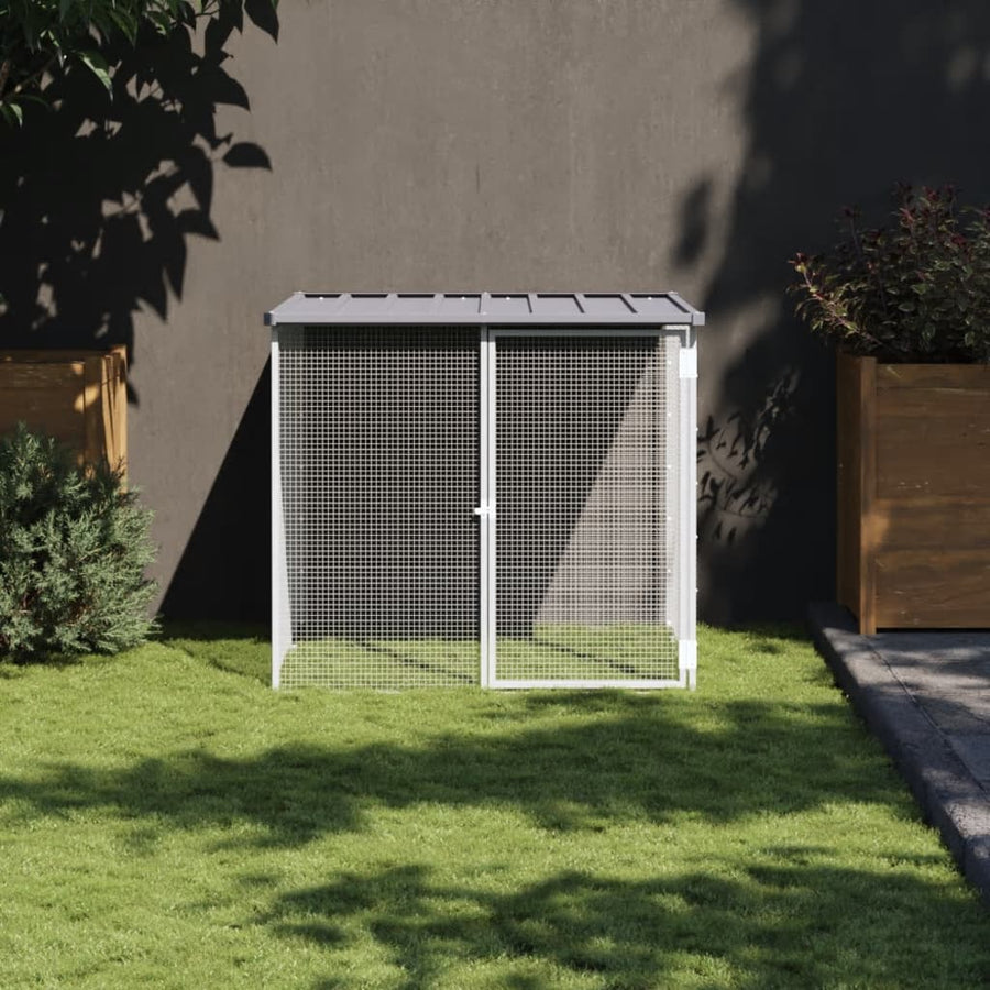 Kippenhok Met Dak Gegalvaniseerd Staal 103 x 98 x 90 cm Lichtgrijs