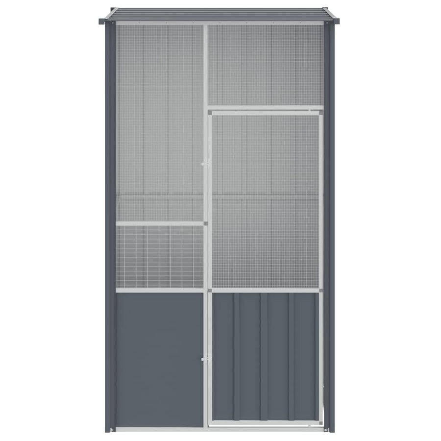 Vogelkooi 115x78x200 cm gegalvaniseerd staal antracietkleur 115 x 78 x 200 cm Antraciet