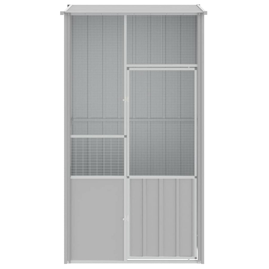 Vogelkooi 115x78x200 cm gegalvaniseerd staal grijs 115 x 78 x 200 cm Grijs