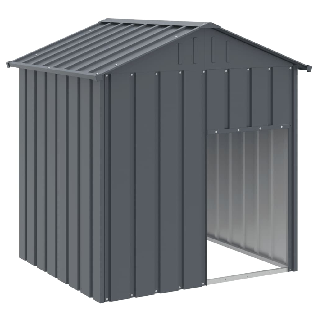 Hondenhok Met Dak 117X103X123 Cm Gegalvaniseerd Staal Antraciet