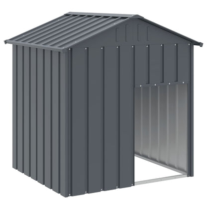 Hondenhok Met Dak 117X103X123 Cm Gegalvaniseerd Staal Antraciet