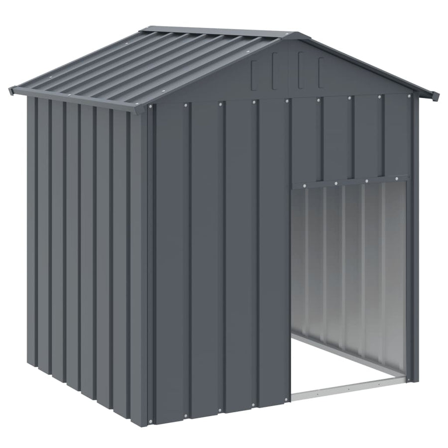 Hondenhok Met Dak 117X103X123 Cm Gegalvaniseerd Staal Antraciet