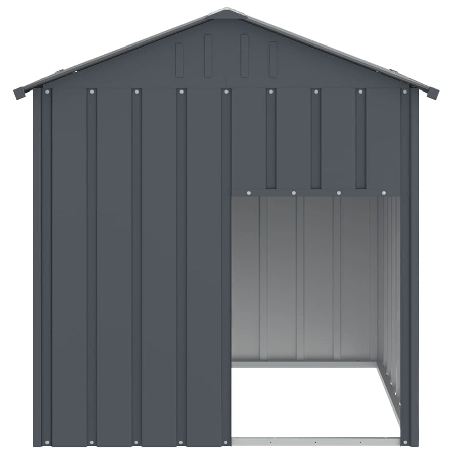 Hondenhok Met Dak 117X103X123 Cm Gegalvaniseerd Staal Antraciet