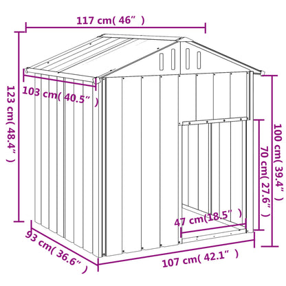 Hondenhok Met Dak 117X103X123 Cm Gegalvaniseerd Staal Antraciet