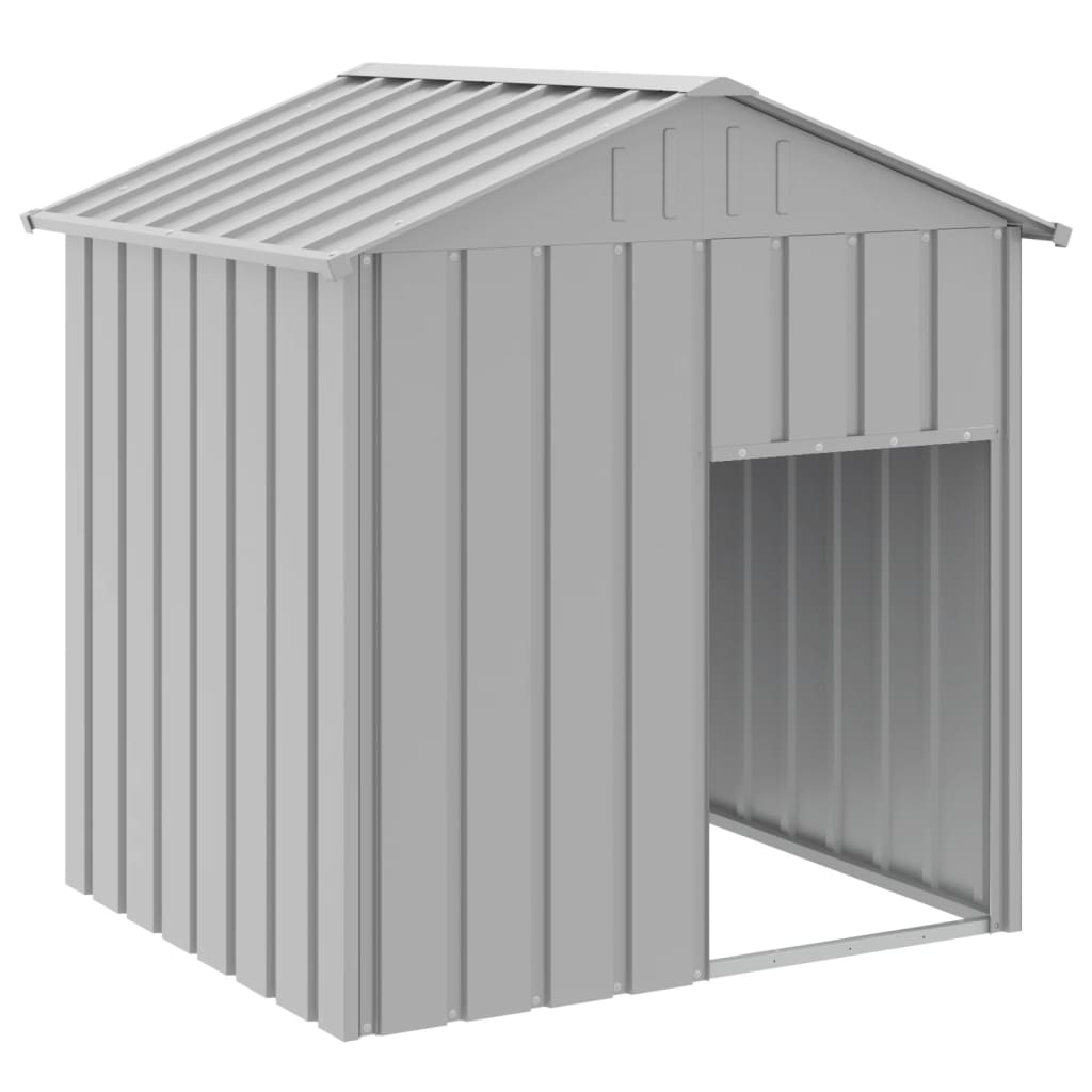 Hondenhok Met Dak 117X103X123 Cm Gegalvaniseerd Staal Lichtgrijs