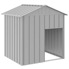 Hondenhok Met Dak 117X103X123 Cm Gegalvaniseerd Staal Lichtgrijs