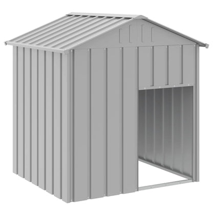 Hondenhok Met Dak 117X103X123 Cm Gegalvaniseerd Staal Lichtgrijs