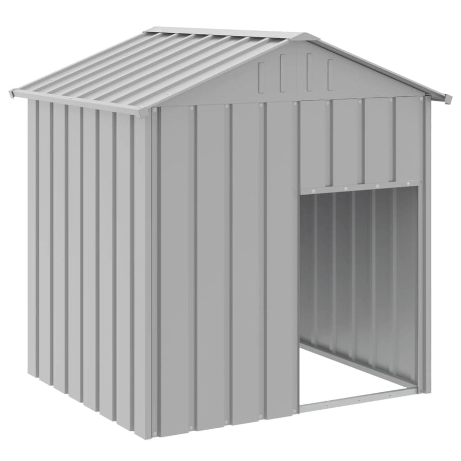 Hondenhok Met Dak 117X103X123 Cm Gegalvaniseerd Staal Lichtgrijs