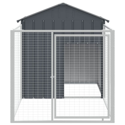 Hondenhok met dak 117x201x123 cm gegalvaniseerd staal antraciet 117 x 201 x 123 cm Antraciet