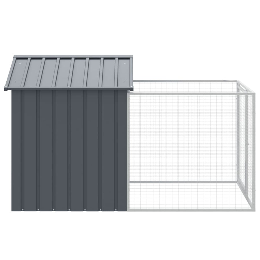 Hondenhok met dak 117x201x123 cm gegalvaniseerd staal antraciet 117 x 201 x 123 cm Antraciet