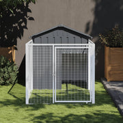 Hondenhok 117x201x123 cm gegalvaniseerd staal antraciet