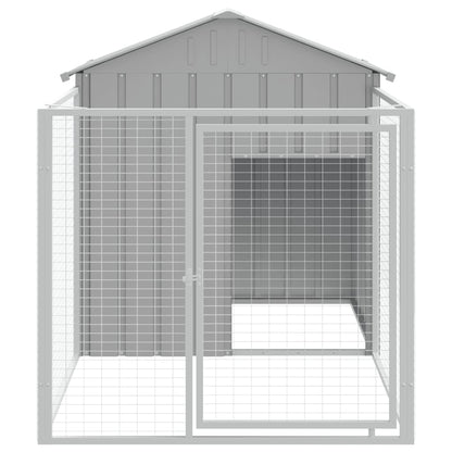 Hondenhok Met Dak Gegalvaniseerd Staal 117 x 201 x 123 cm Lichtgrijs