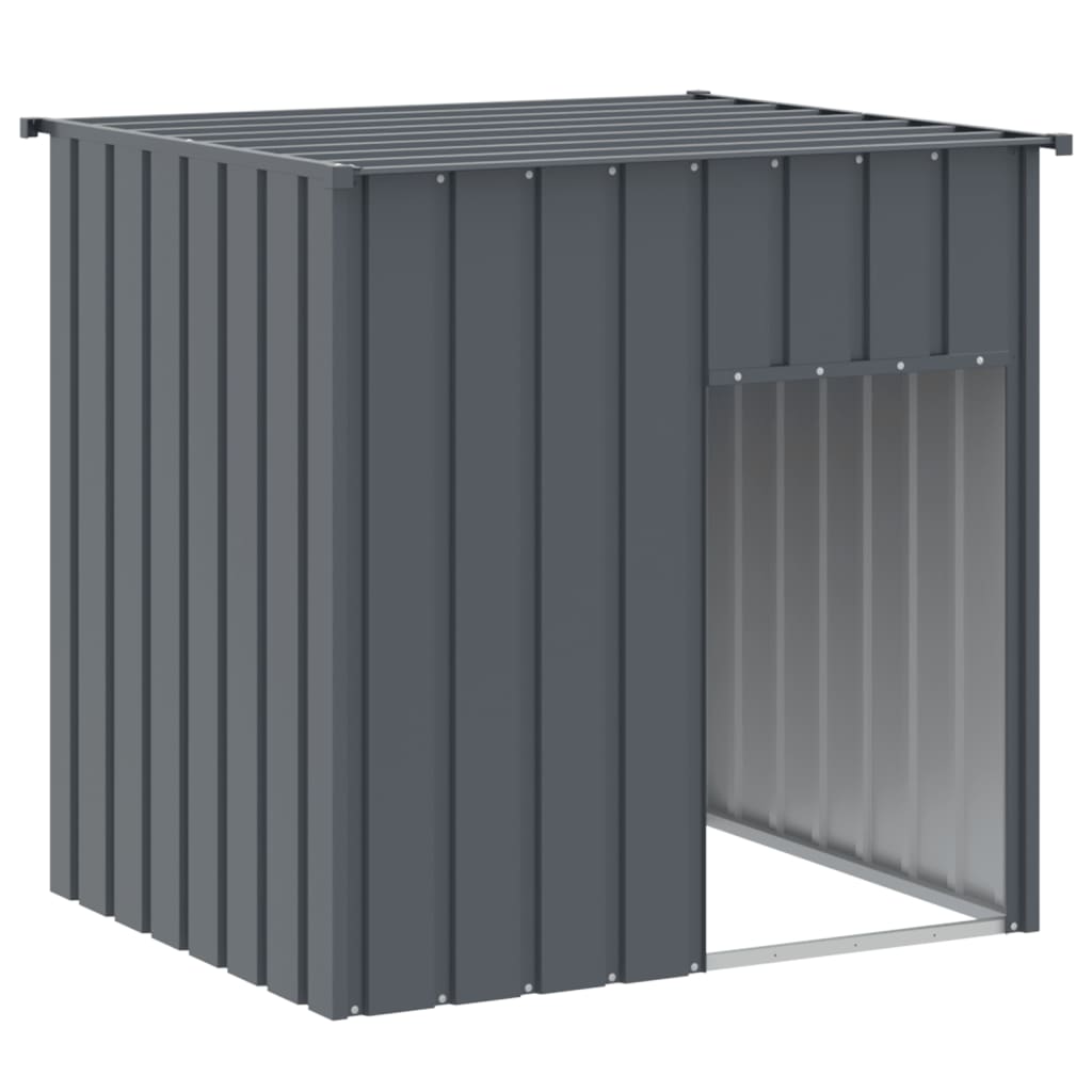 Hondenhok Met Dak 110X103X109 Cm Gegalvaniseerd Staal Antraciet