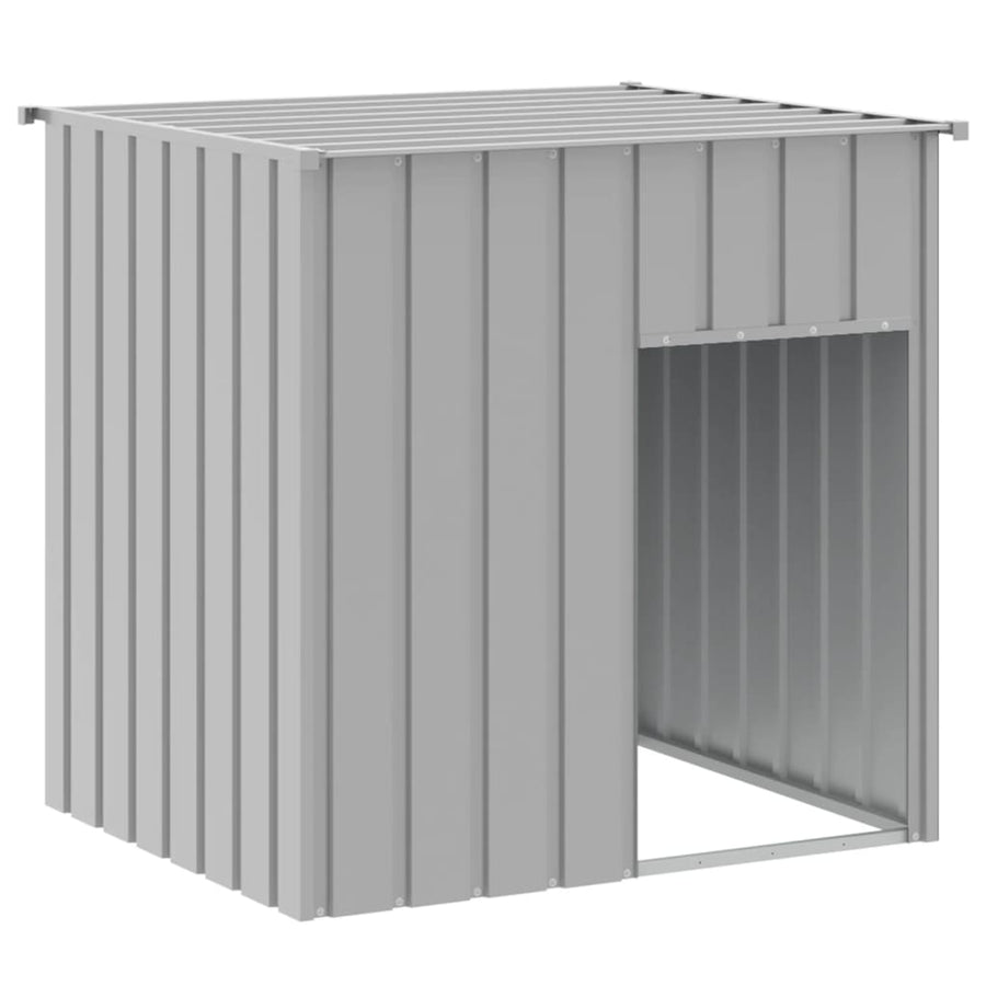 Hondenhok Met Dak 110X103X109 Cm Gegalvaniseerd Staal Grijs Lichtgrijs
