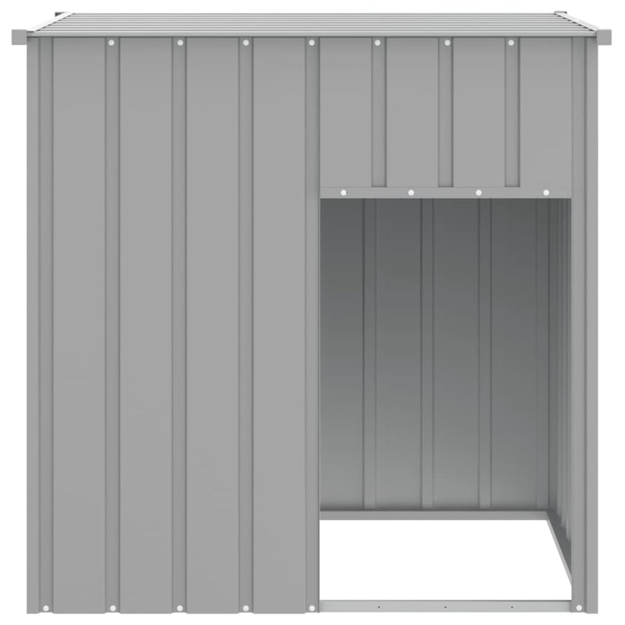 Hondenhok Met Dak 110X103X109 Cm Gegalvaniseerd Staal Grijs Lichtgrijs