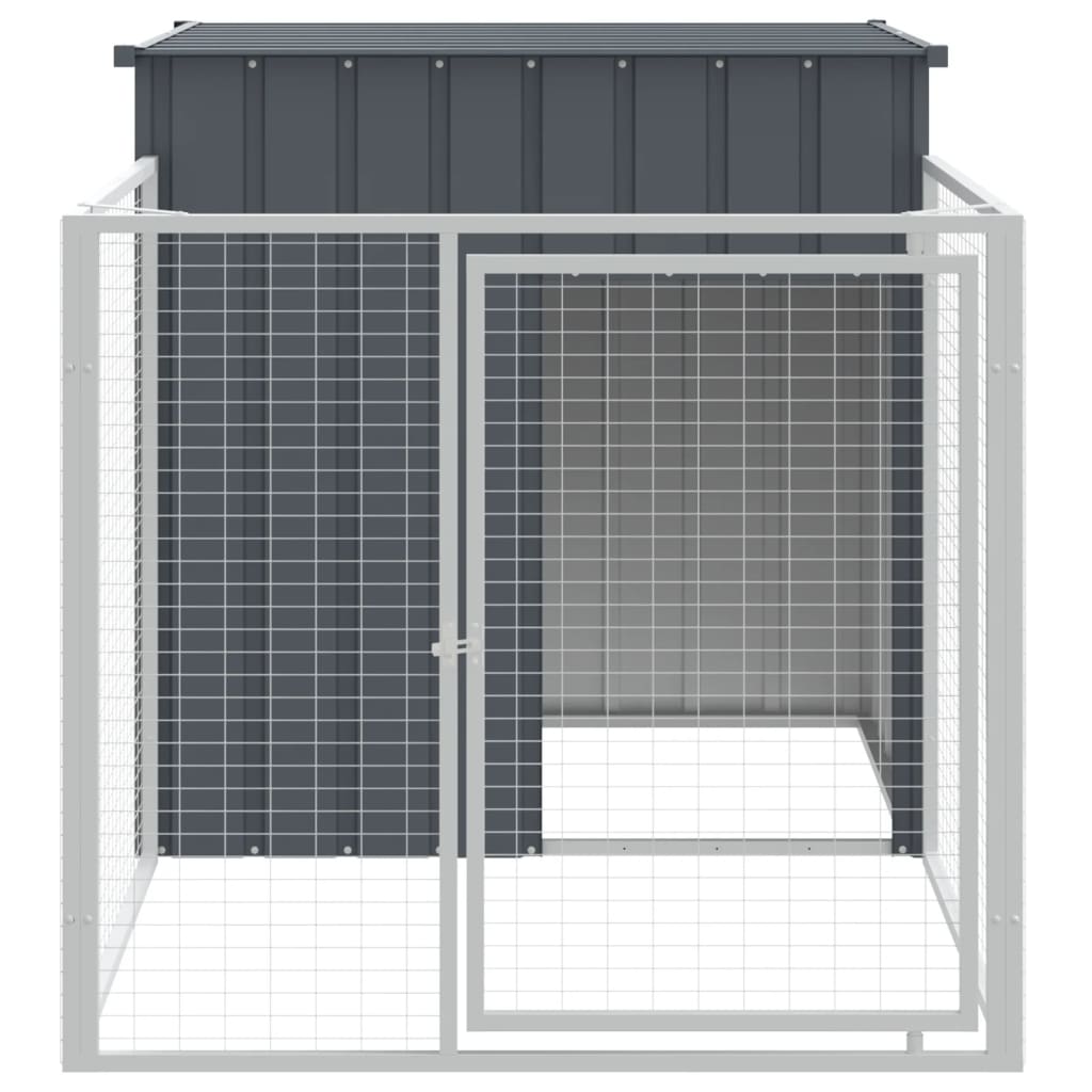 Hondenhok met dak 110x201x110 cm gegalvaniseerd staal antraciet 110 x 201 x 110 cm Antraciet