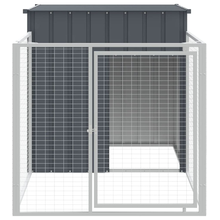 Hondenhok met dak 110x201x110 cm gegalvaniseerd staal antraciet 110 x 201 x 110 cm Antraciet