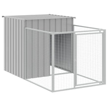 Hondenhok Met Dak Gegalvaniseerd Staal Grijs 110 x 201 x 110 cm Lichtgrijs