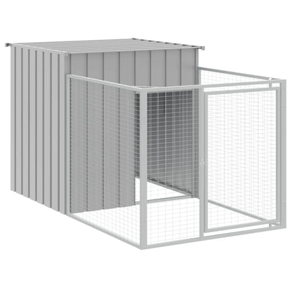 Hondenhok Met Dak Gegalvaniseerd Staal Grijs 110 x 201 x 110 cm Lichtgrijs